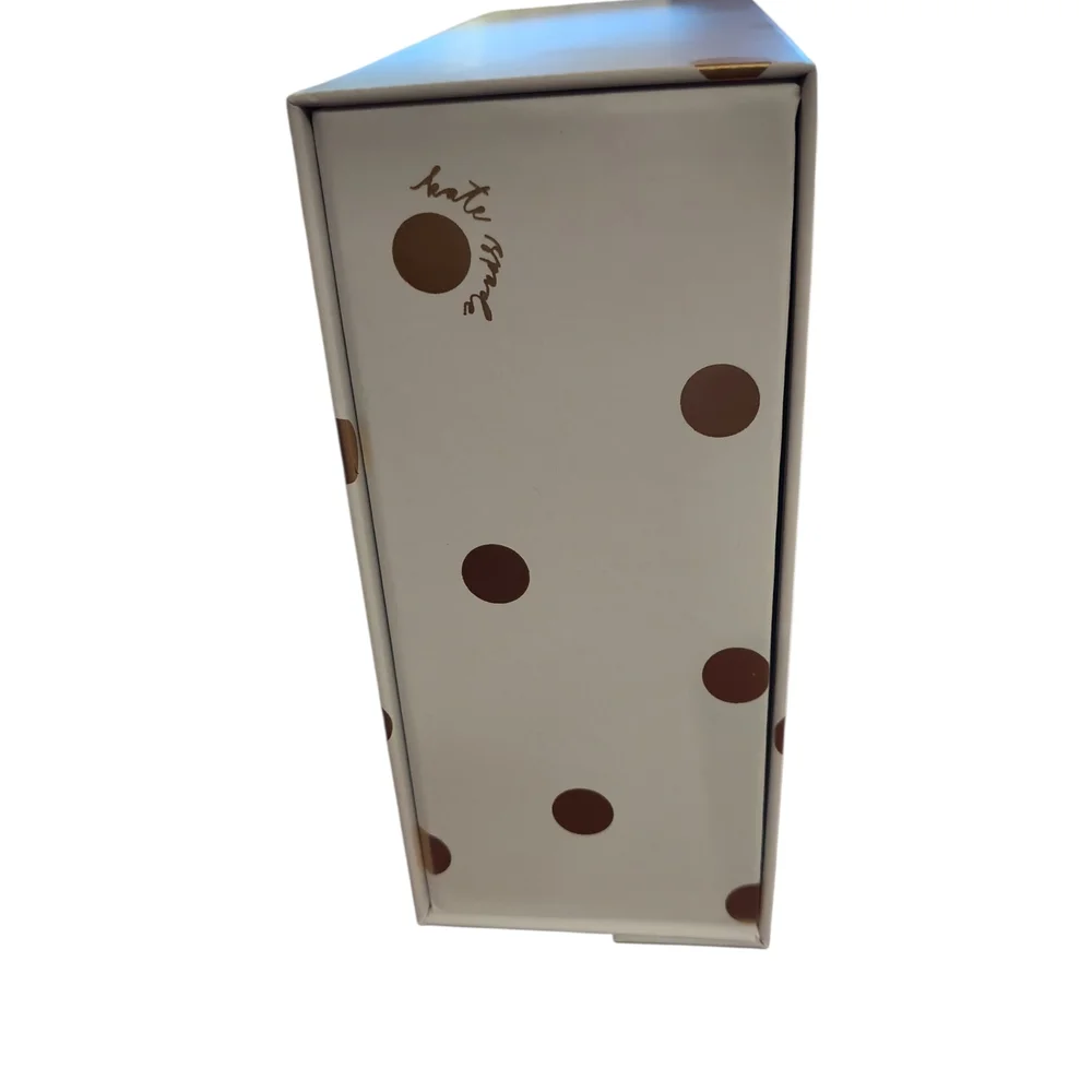 NWT Kate Spade Polka Gold Dot Nesting Box - Cream & Gold